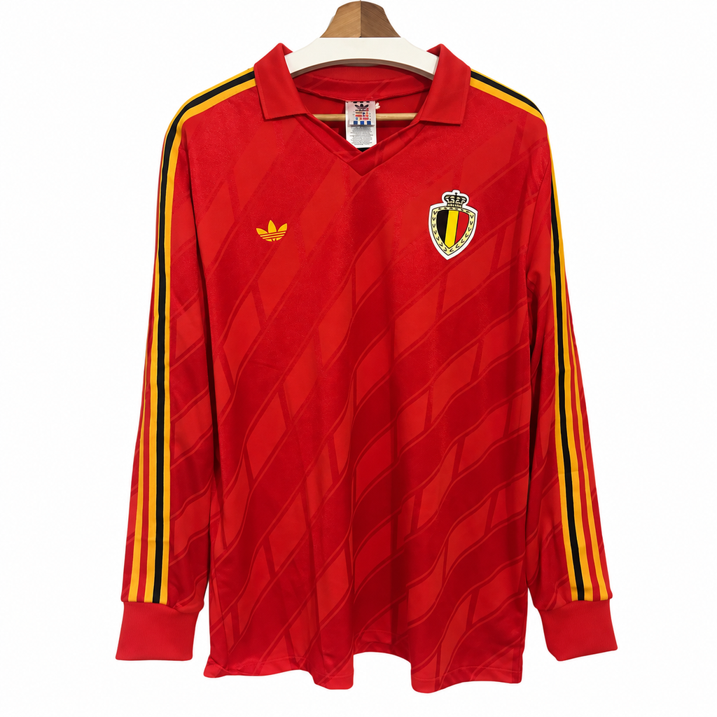 Maillot Belgique Rétro 1986 – Réédition Adidas Originals | Manches longues – Taille XL